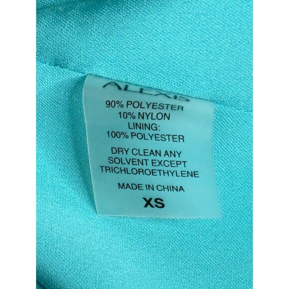 Alexis Delphine Turquoise Floral Jacquard Sheath Dress XS - Picture 6 of 10